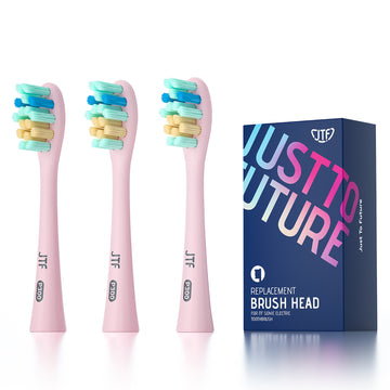 JTF electric toothbrush replacement brush heads for P300 ,Pack of 3,Pink