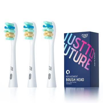 JTF electric toothbrush replacement brush heads for P300 ,Pack of 3,White