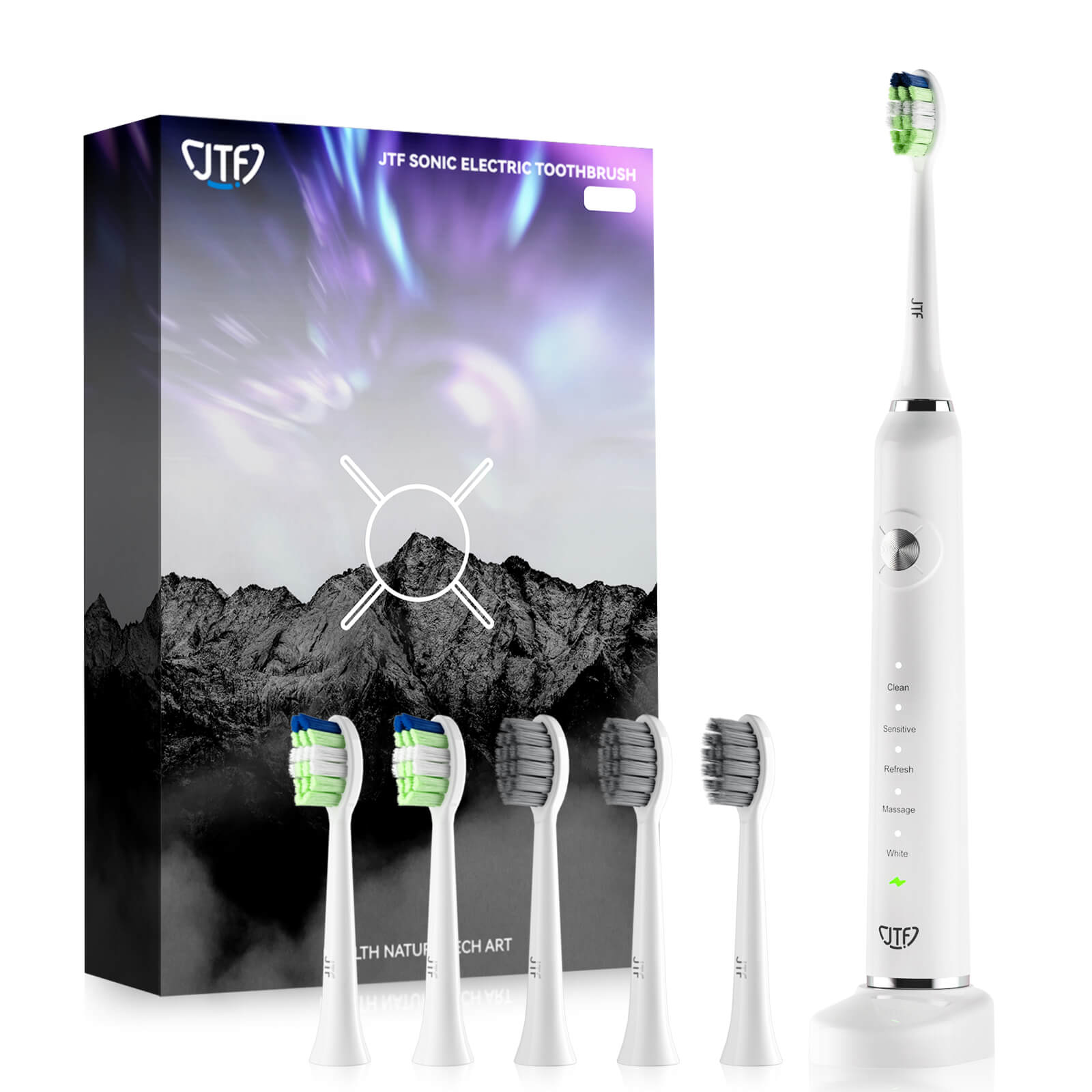 JTF White Sonic Electric Toothbrush