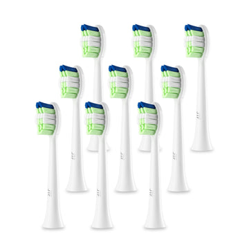 JTF Sonic Smart Toothbrush Genuine Standard Brush Heads, 9 Pack, White, P200