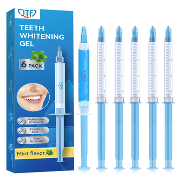 6 Pack Teeth Whitening Gel Refills Kit, 35% Carbamide Peroxide Gel & Remineralizing Gel, Enamel Safe Whitener for Sensitive Teeth, Mint Flavor