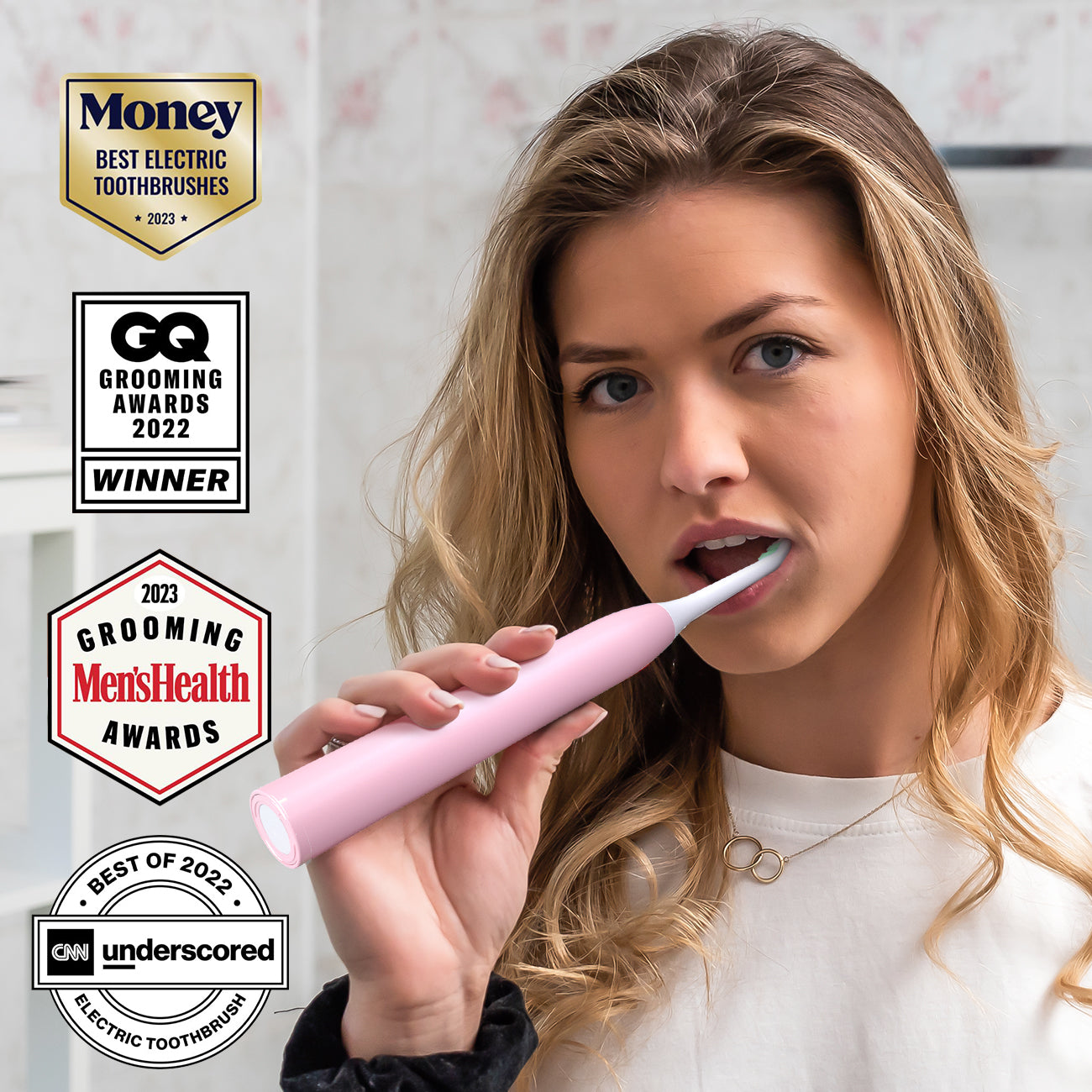 JTF Sonic Electric Toothbrush for Adults with Tongue Scraper, 5 Modes