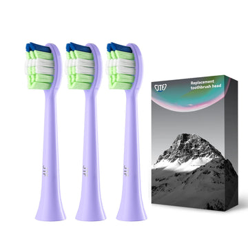 JTF Sonic Smart Toothbrush Genuine Standard Brush Heads, 3 Pack, Purple, P200