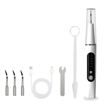 AlphaGeek Plaque Remover for Teeth, Electric Ultrasonic Tooth Cleaner Tartar Remover for Teeth with LED Light, with 4 Replaceable Heads and 5 Adjustable Modes
